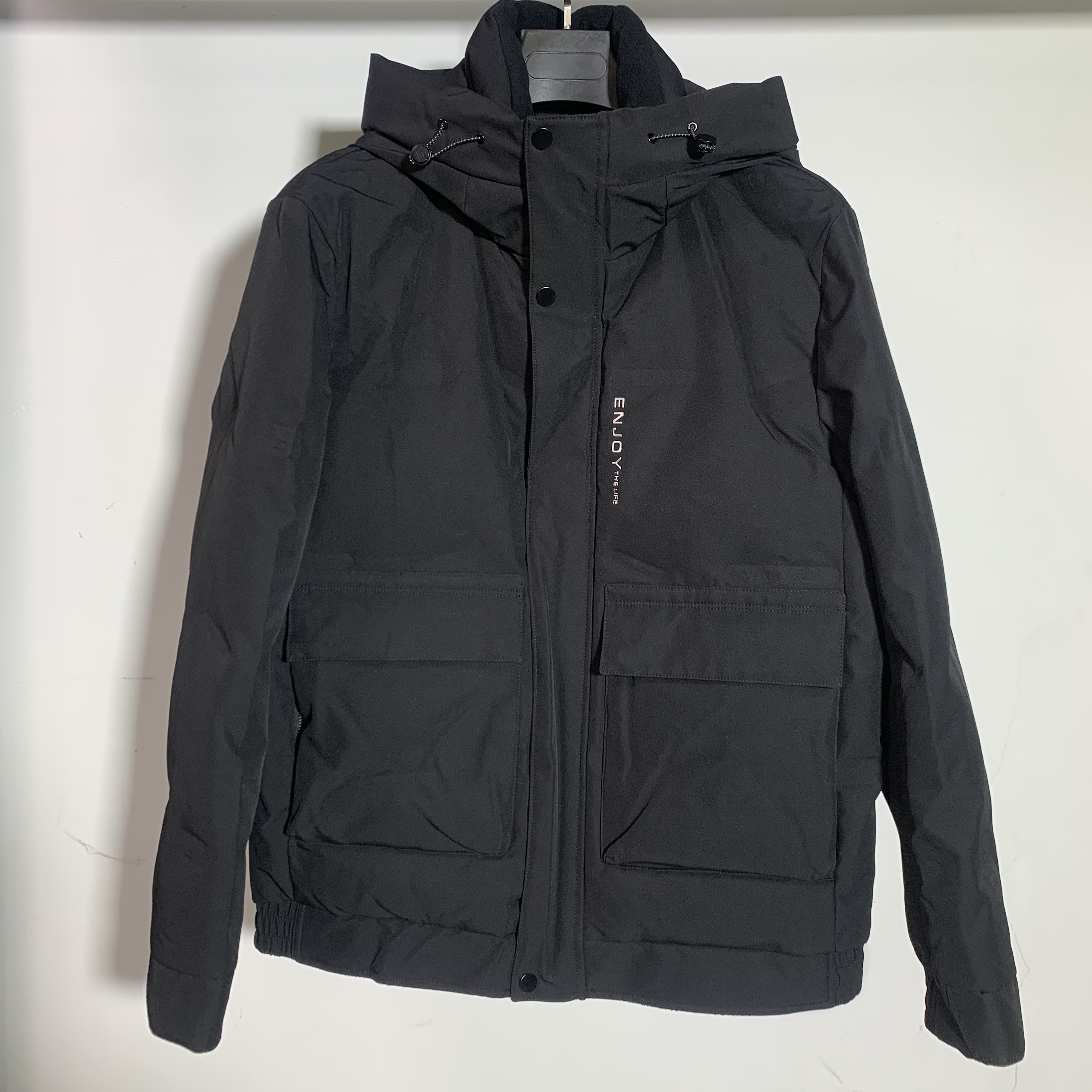 【T126】男士90白鸭绒短款连帽羽绒服