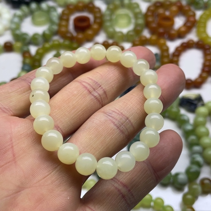 蛇纹石玉手串8未镶嵌