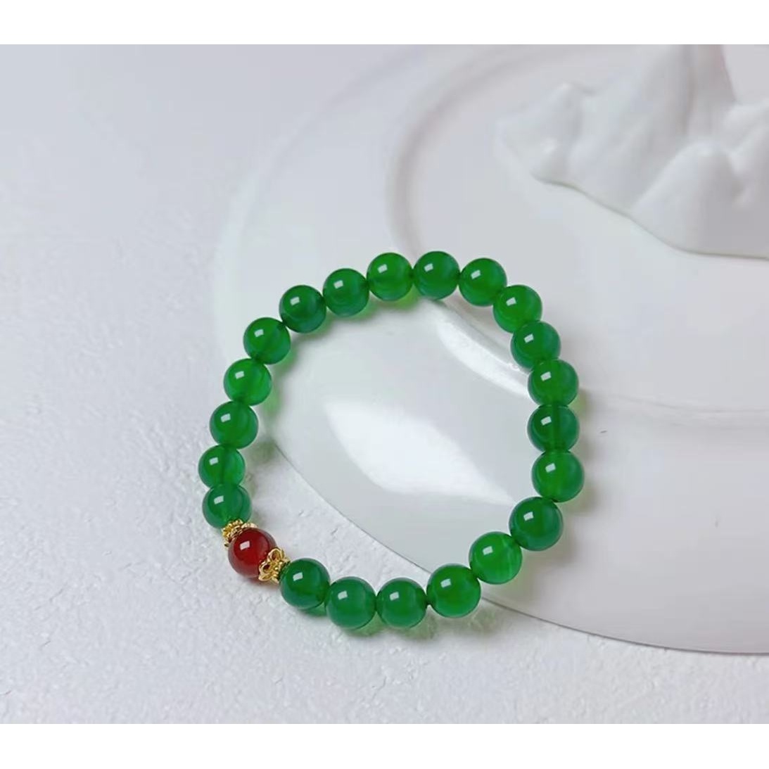 非金属玻璃手链 4477精选绿色玻璃时尚手串无礼盒