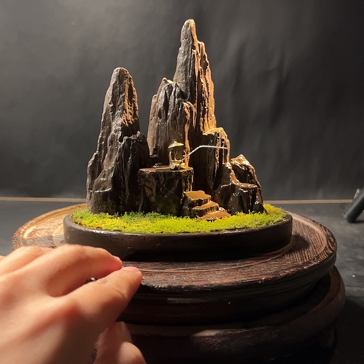 007手工制作宋山石盆景