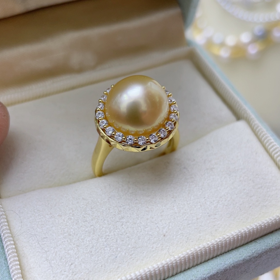 海水珍珠戒指银S925镶嵌