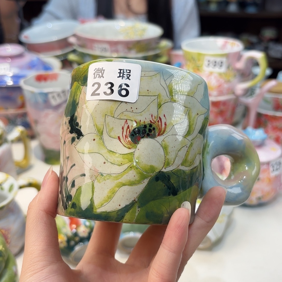 瓷片景德镇手绘高温釉下彩陶瓷茶具