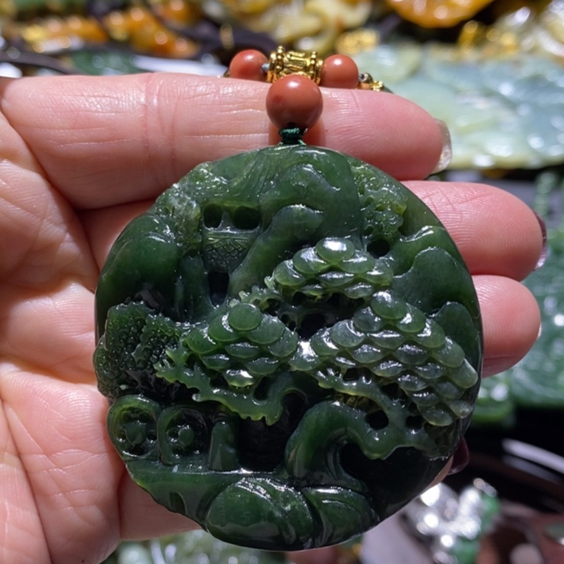 【闪购商品】蛇纹石玉毛衣链未镶嵌
