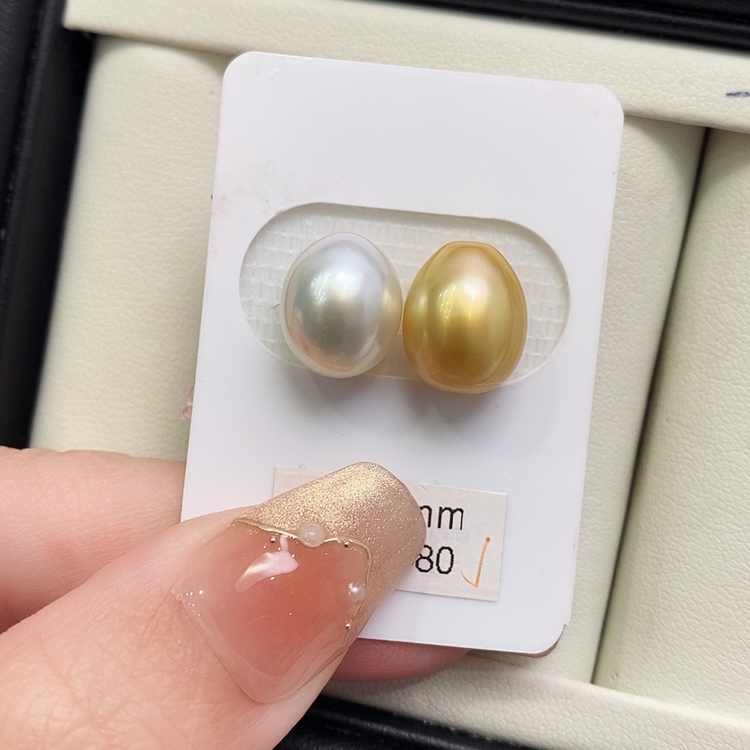 海水珍珠10-11祼珠一对未镶嵌