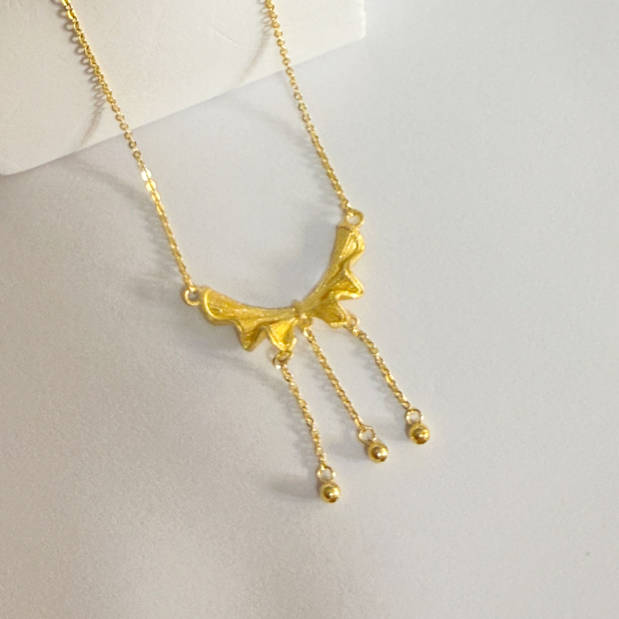 5G工艺【实心流苏蝴蝶结黄金套链】足金999
