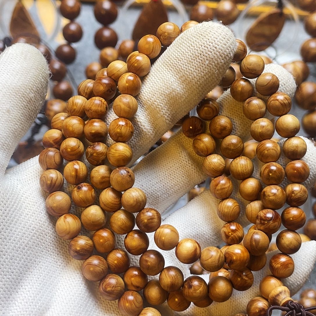 手串/手链柏木太行崖柏陈化0.8闪电火焰纹108颗