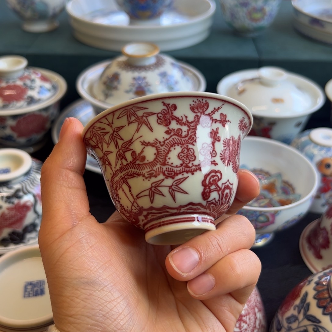 H正绎堂松竹梅铃铛杯