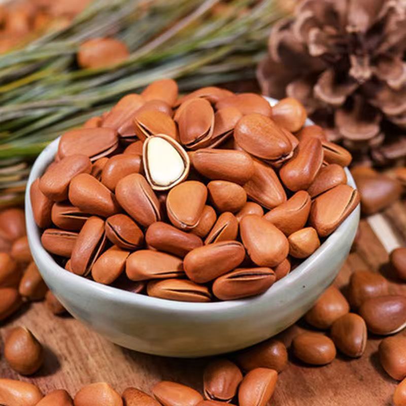 新货松子净重500g手剥开口红松子散装坚果零食干果