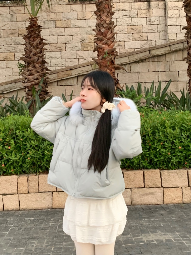 女短款棉服新款加厚时尚大毛领小个子冬季外套