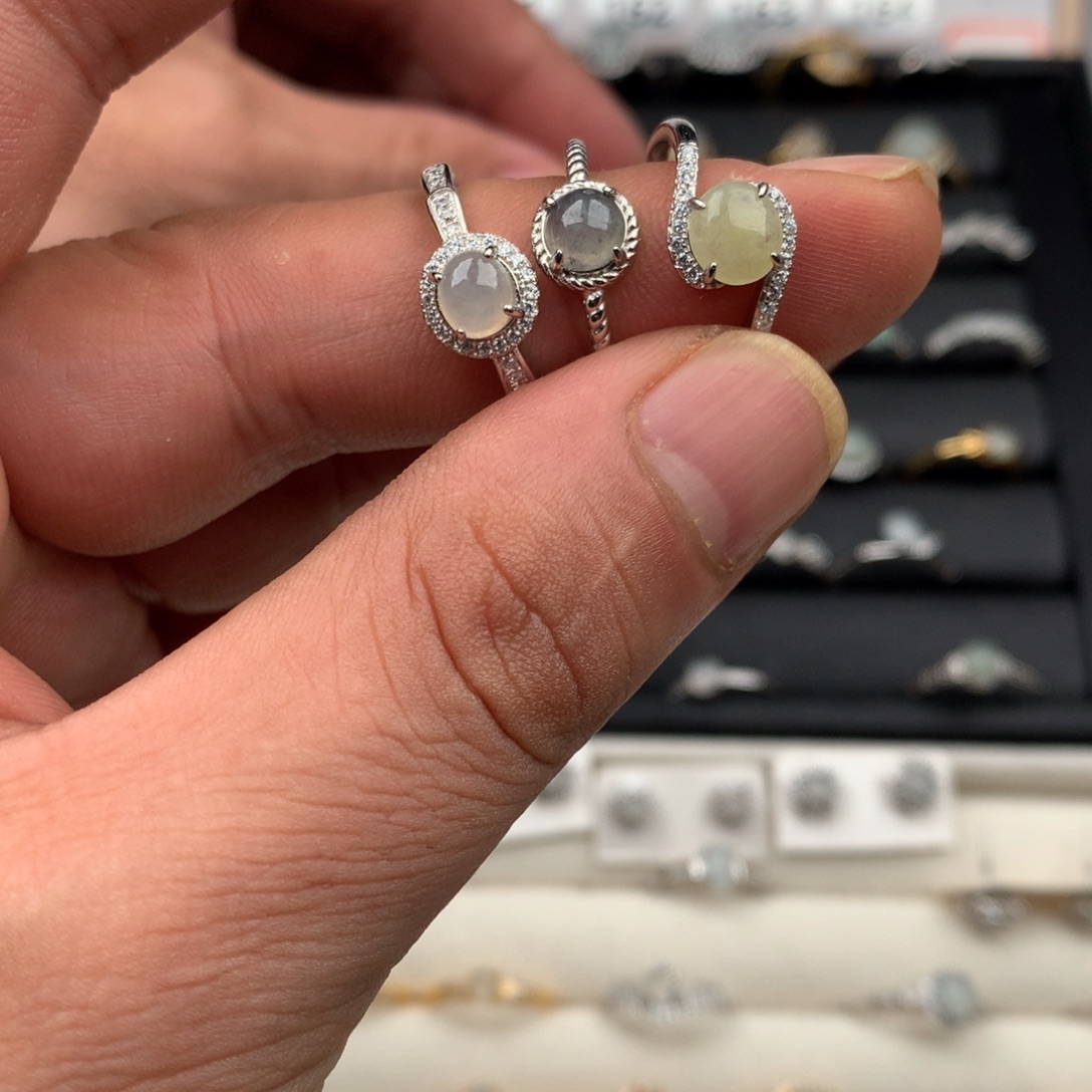 P***y翡翠银S925镶嵌戒圈257