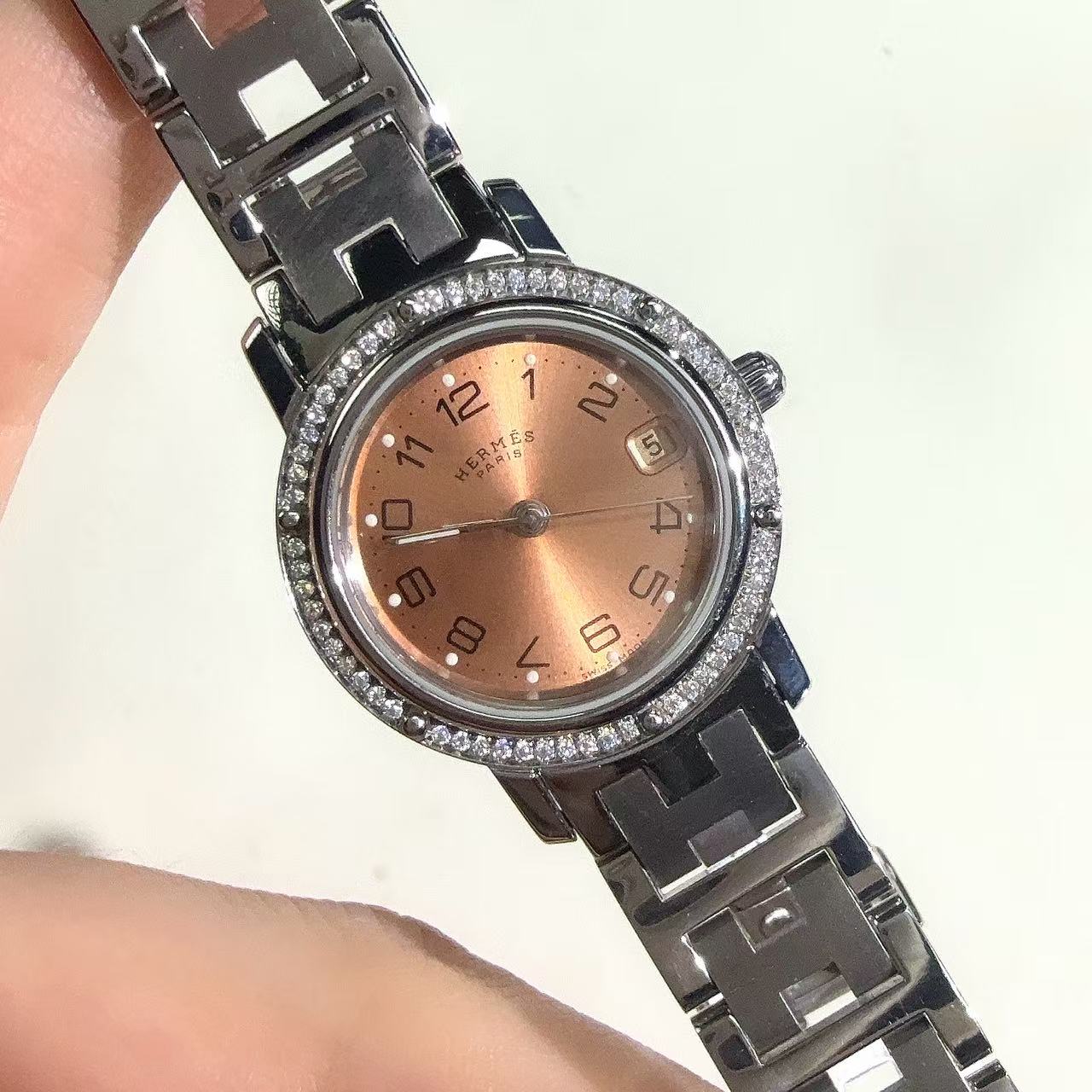 99新 Hermes/爱马仕 Clipper系列 表径24mm 全钢 后钻 石英 礼盒
