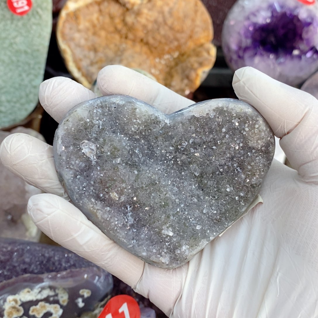 水晶天然水晶摆件爱心未镶嵌