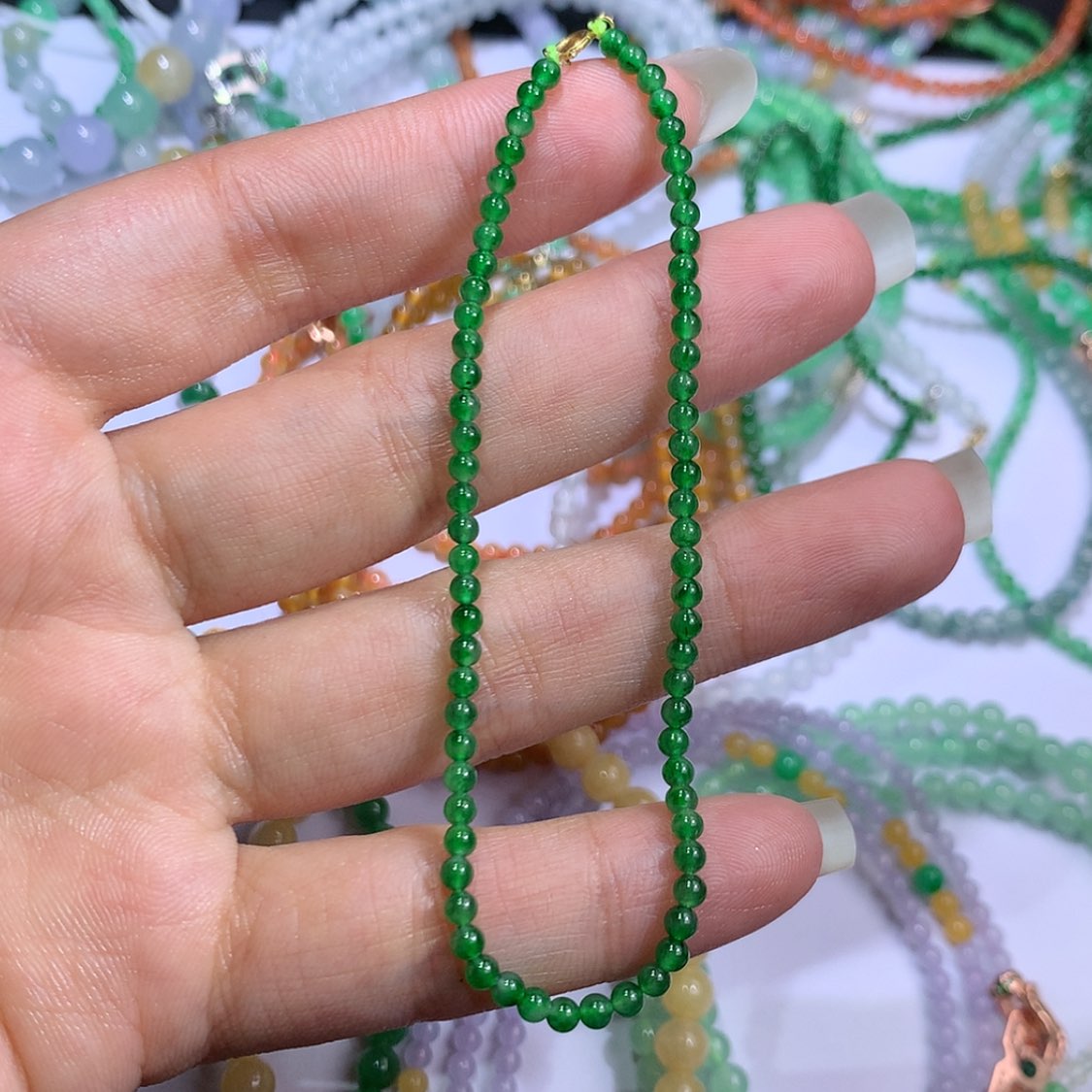 【闪购商品】翡翠挂件18K金镶嵌?*虹珠子