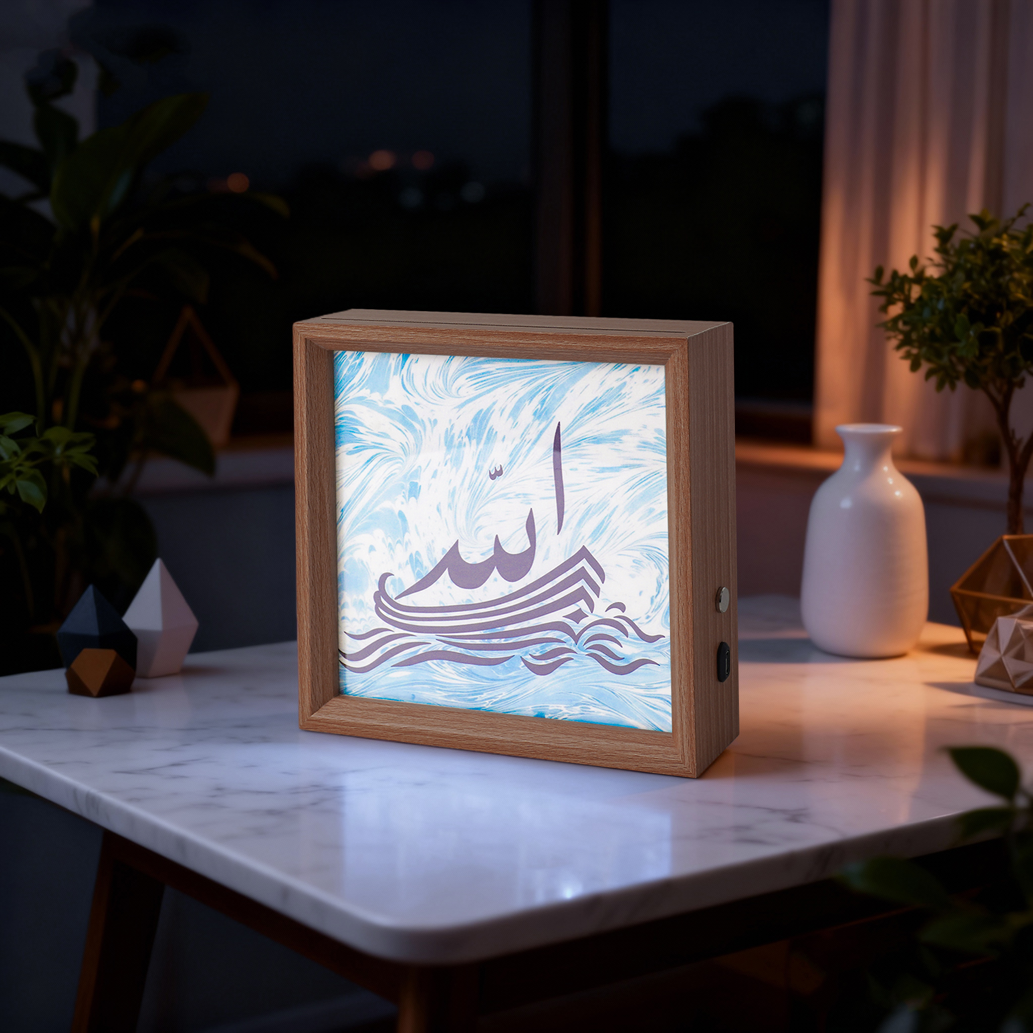 小众民族风灯光画夜灯外语书法