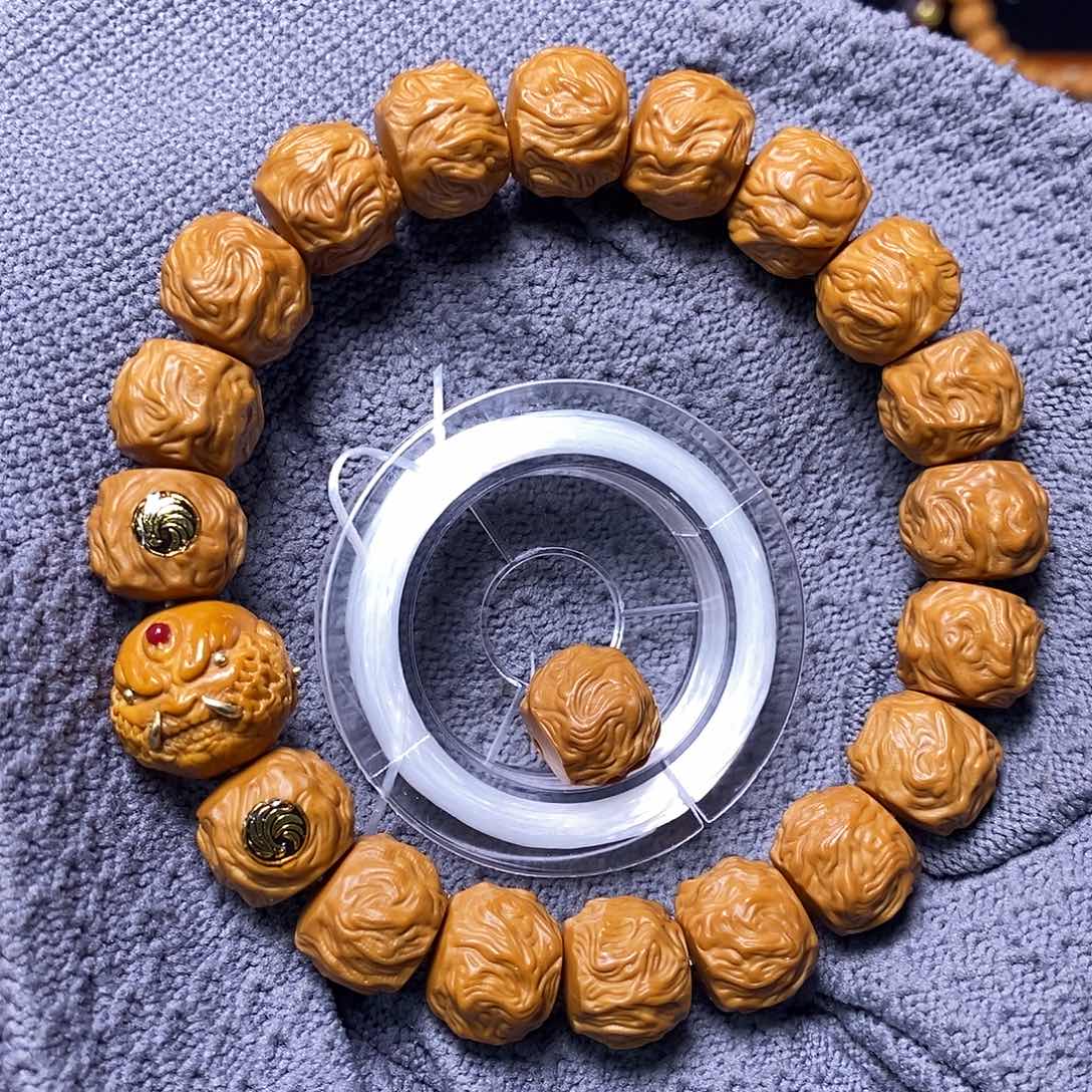 猴头核桃手串恶僧精工龙蛇之变尺寸13+全品聚宝盆