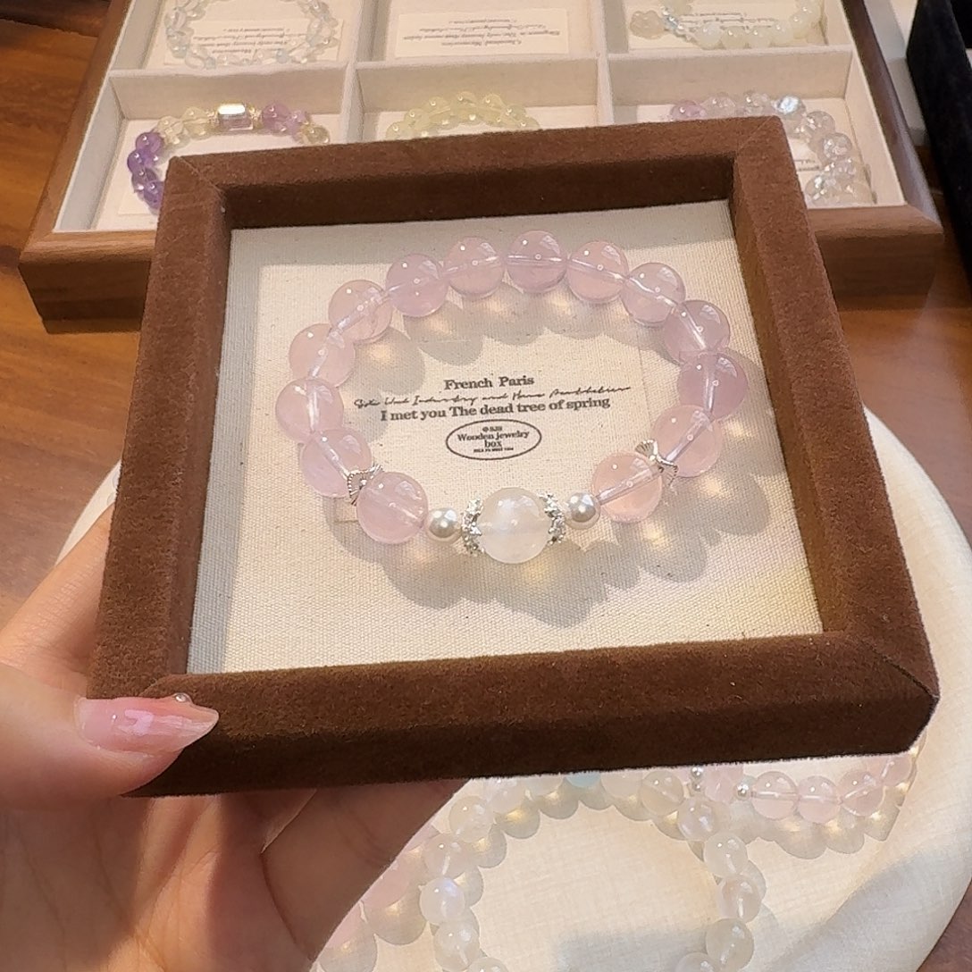 水晶手链未镶嵌拍2份是总价 粉晶蓝月光手串