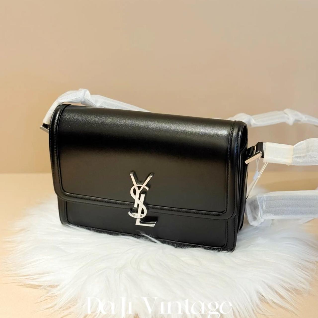 99新 YSL/圣罗兰 大吉中古/圣罗兰黑银中号豆腐斜挎包