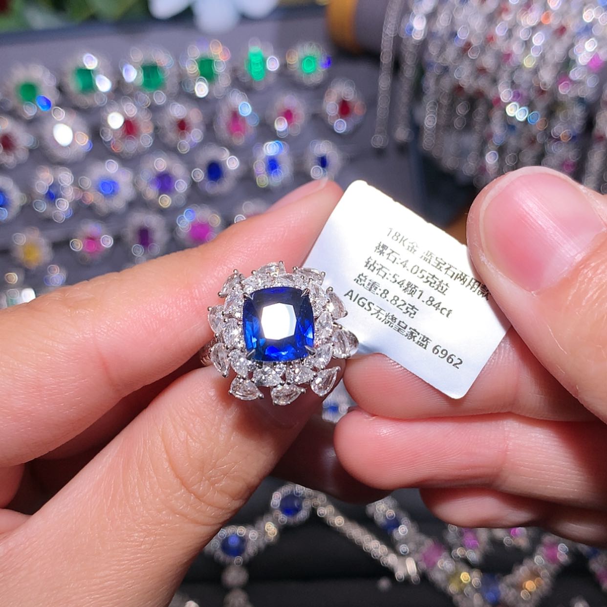 【闪购商品】蓝宝石戒指18K金镶嵌