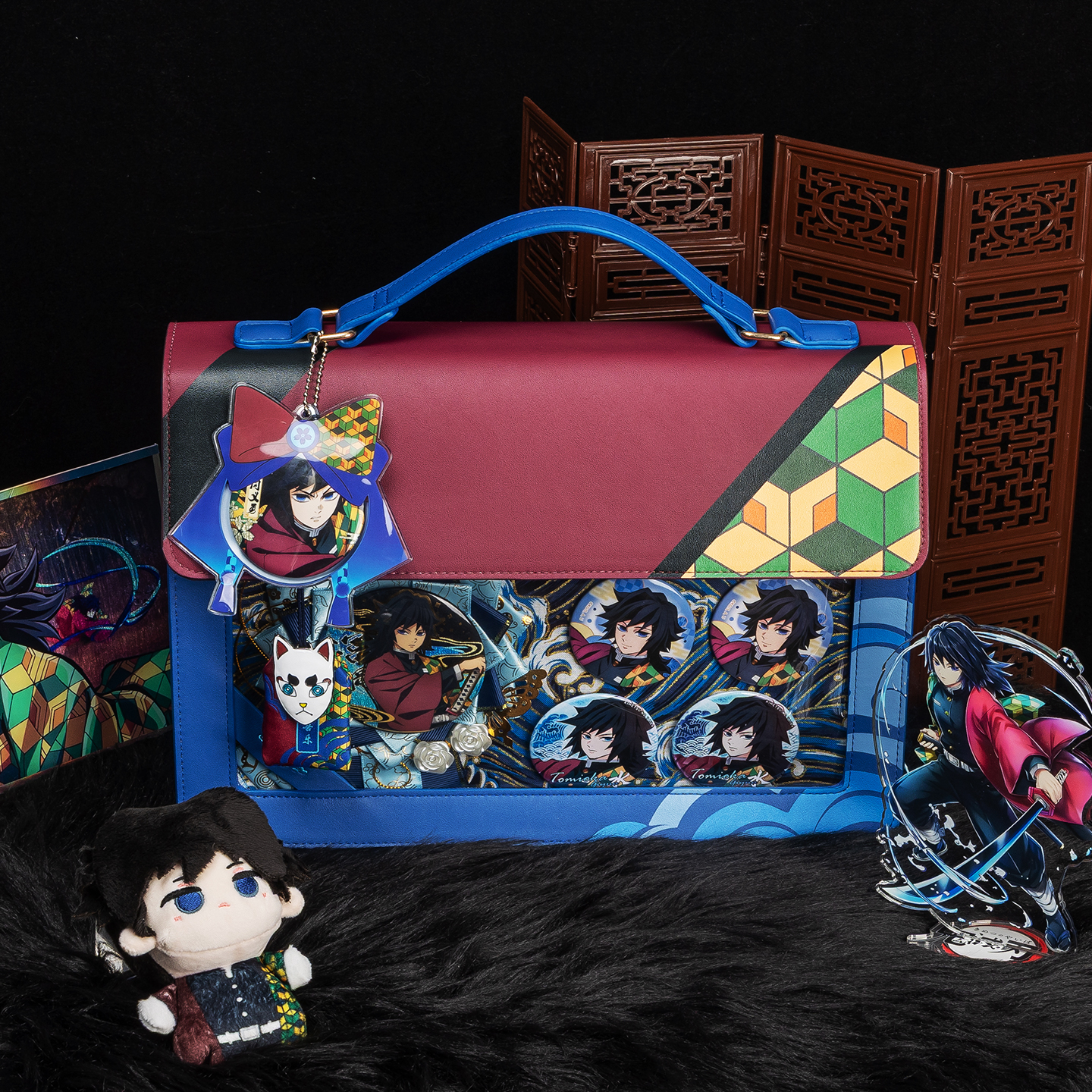 飞鸟君鬼灭之刃·富冈义勇痛包斜挎单肩漫展通勤可爱痛包斜挎包商品图