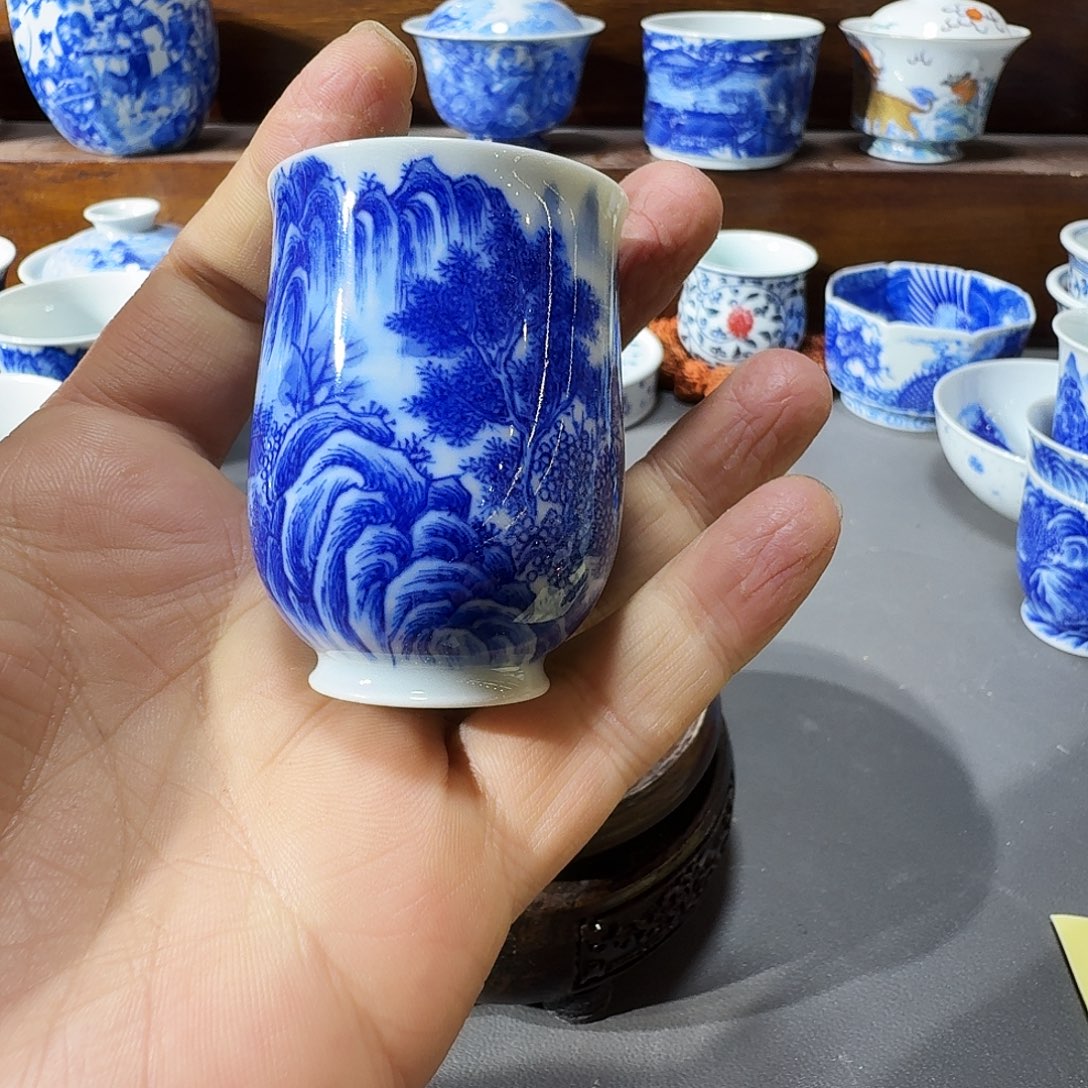 泥塑主人杯手工手绘