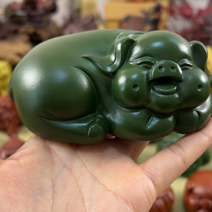 紫砂茶宠丽****）紫砂福猪