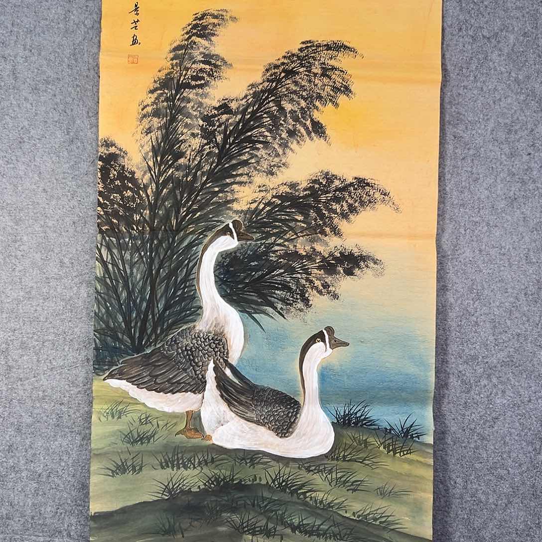 国画849 花鸟在此鸣叫时的鸣叫和