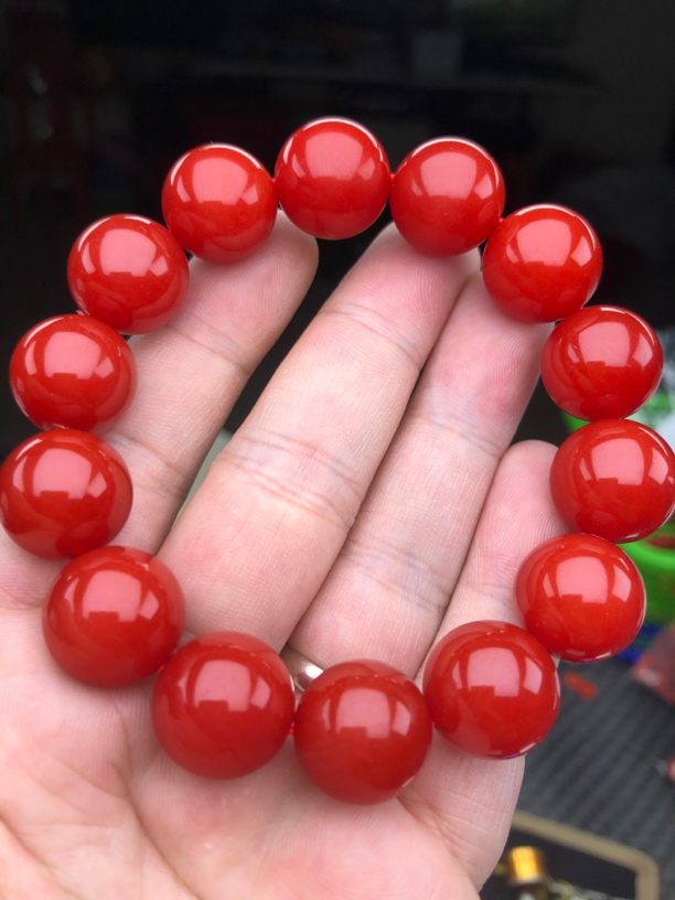 350保山南红满色满肉15.8mm手串
