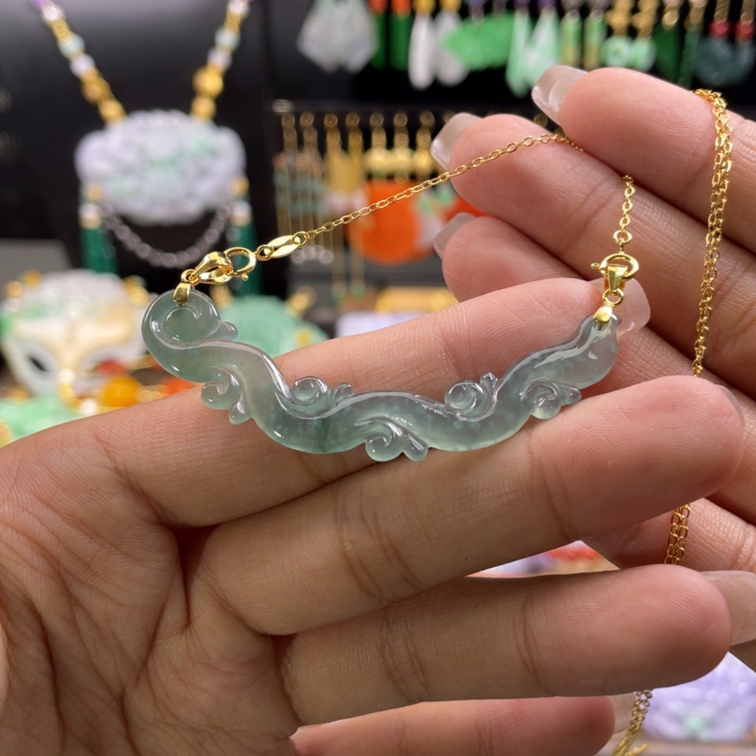 翡翠未镶嵌颈饰代编织