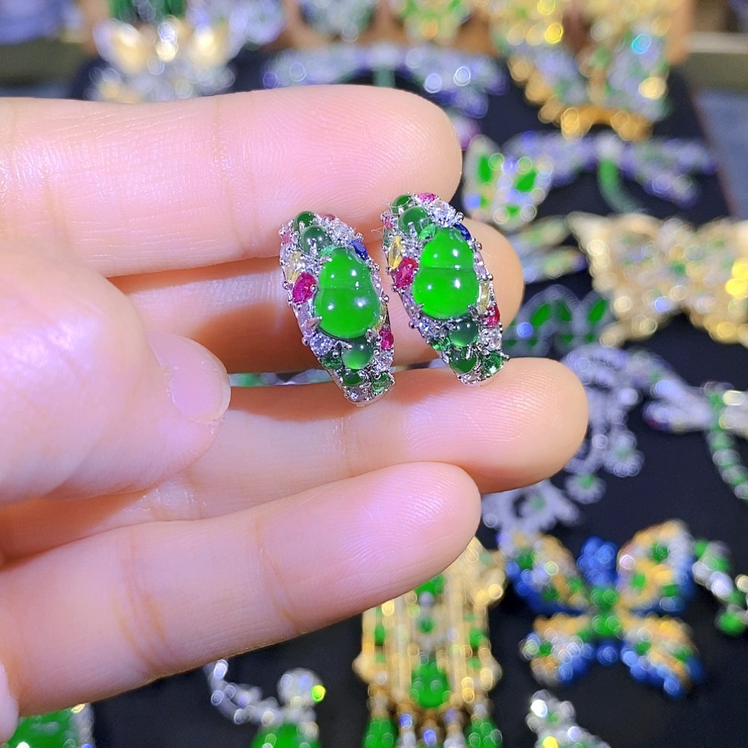 吊坠(不含链)银S925镶嵌翡翠