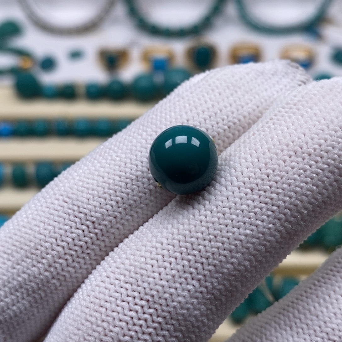 绿松石未镶嵌珠宝奇石圆珠10.3mm