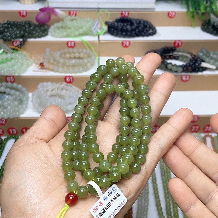 和田玉颈饰未镶嵌慢*奏8mm