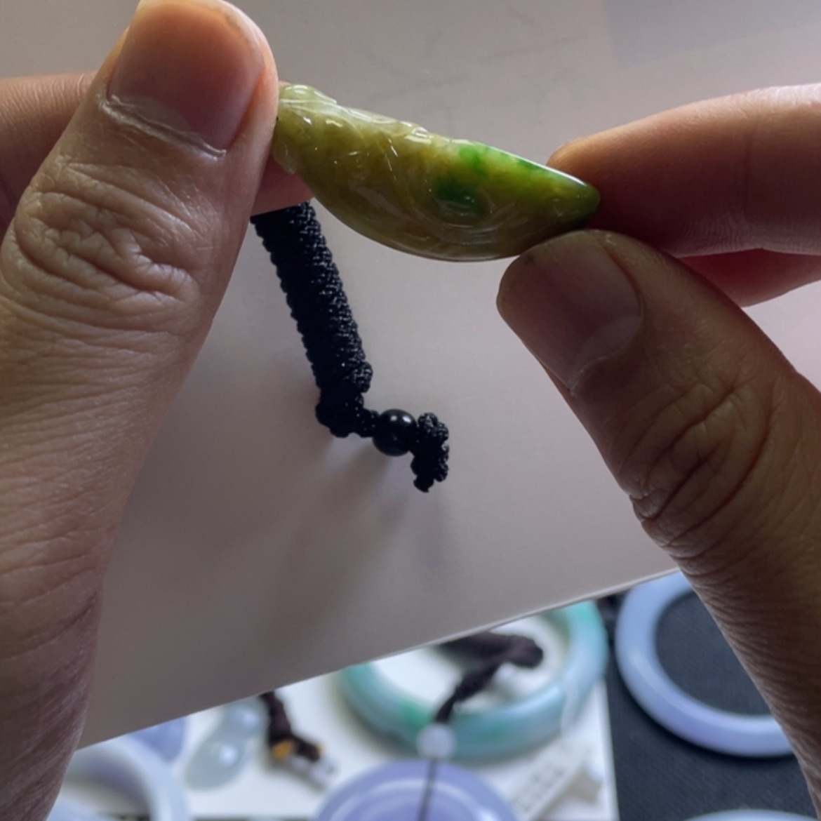 【闪购商品】翡翠颈饰未镶嵌黄加绿福瓜