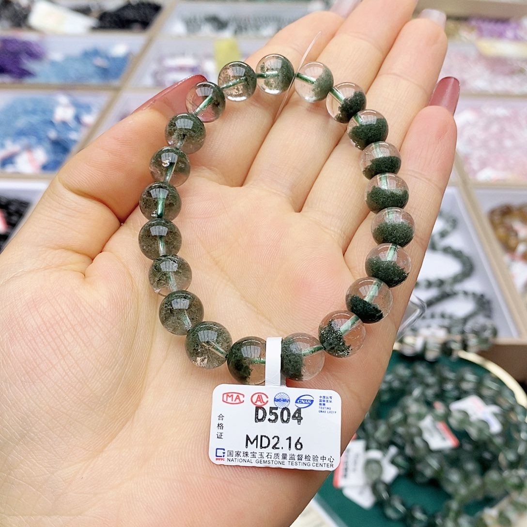 水晶手链未镶嵌D504聚宝盆9-10m