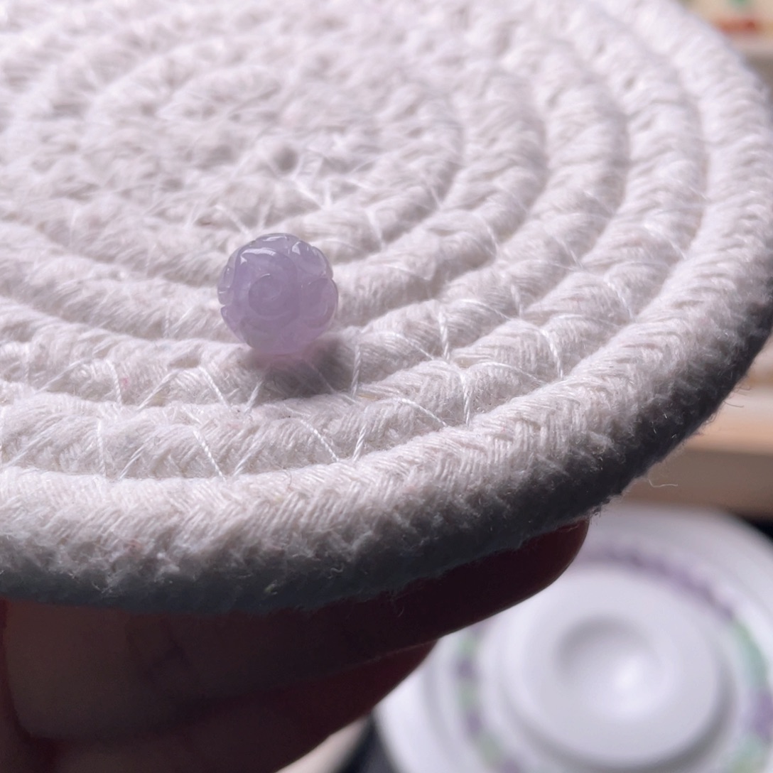 未镶嵌手链翡翠卡9.5紫雕刻珠