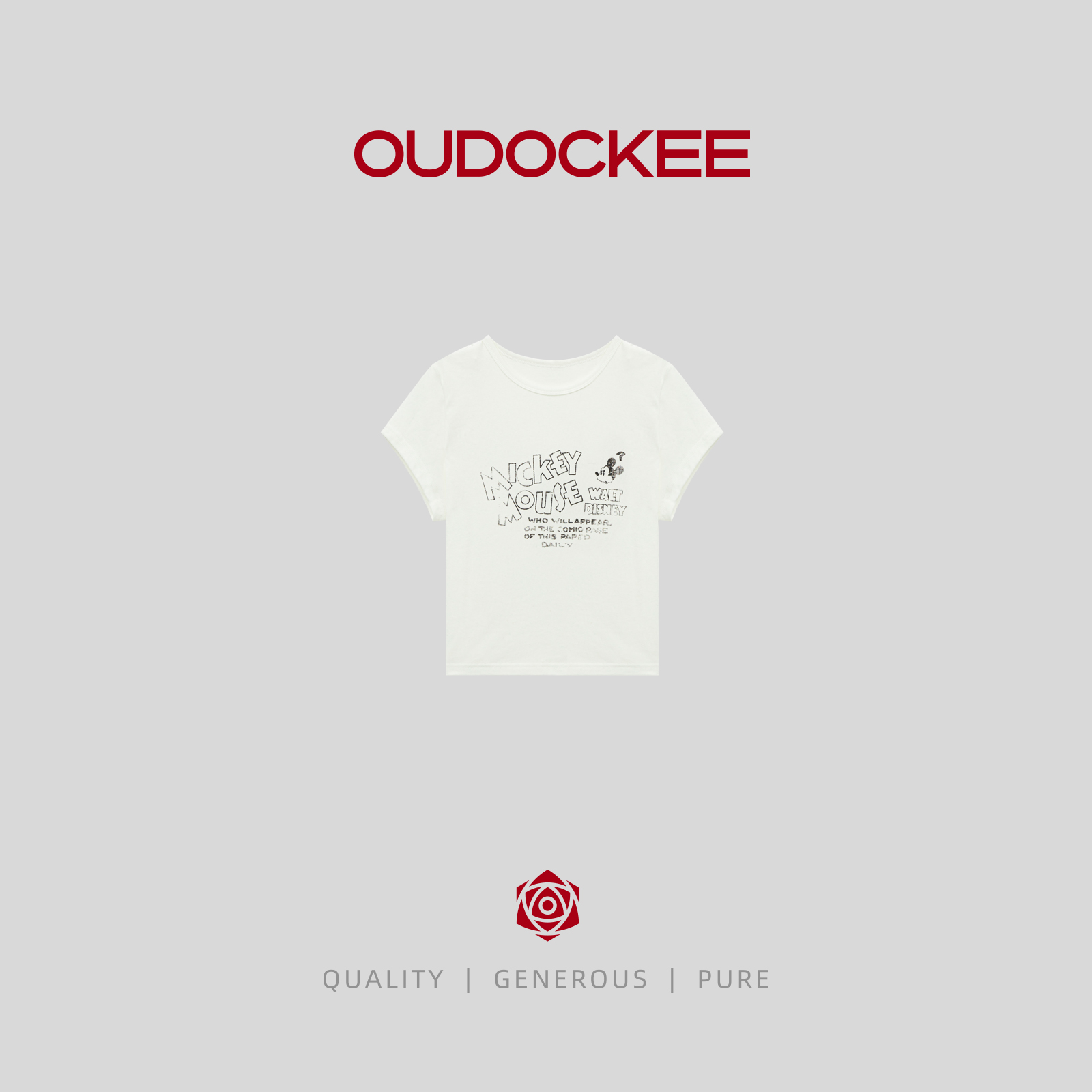 OUDOCKEE 鸥鸥【米奇头】T恤百搭圆领基础百搭 TBBE2383T