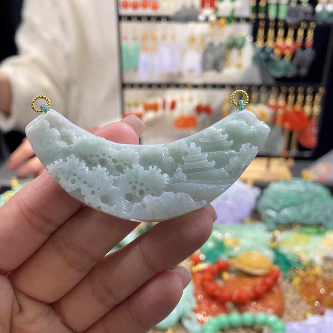 翡翠颈饰未镶嵌代编织