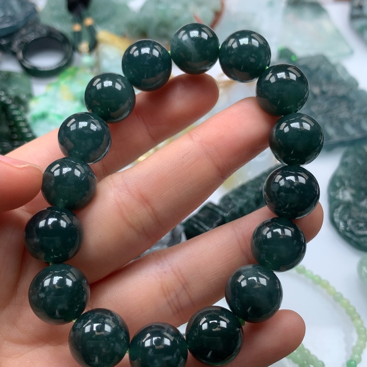 翡翠颈饰未镶嵌保真天然A货翡翠