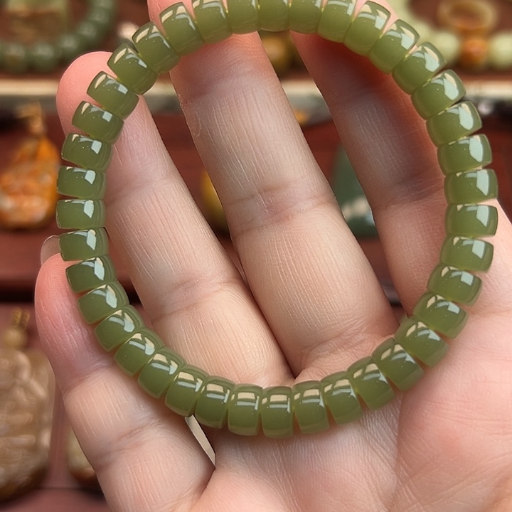 岫岩老玉（透闪石质玉）未镶嵌手链