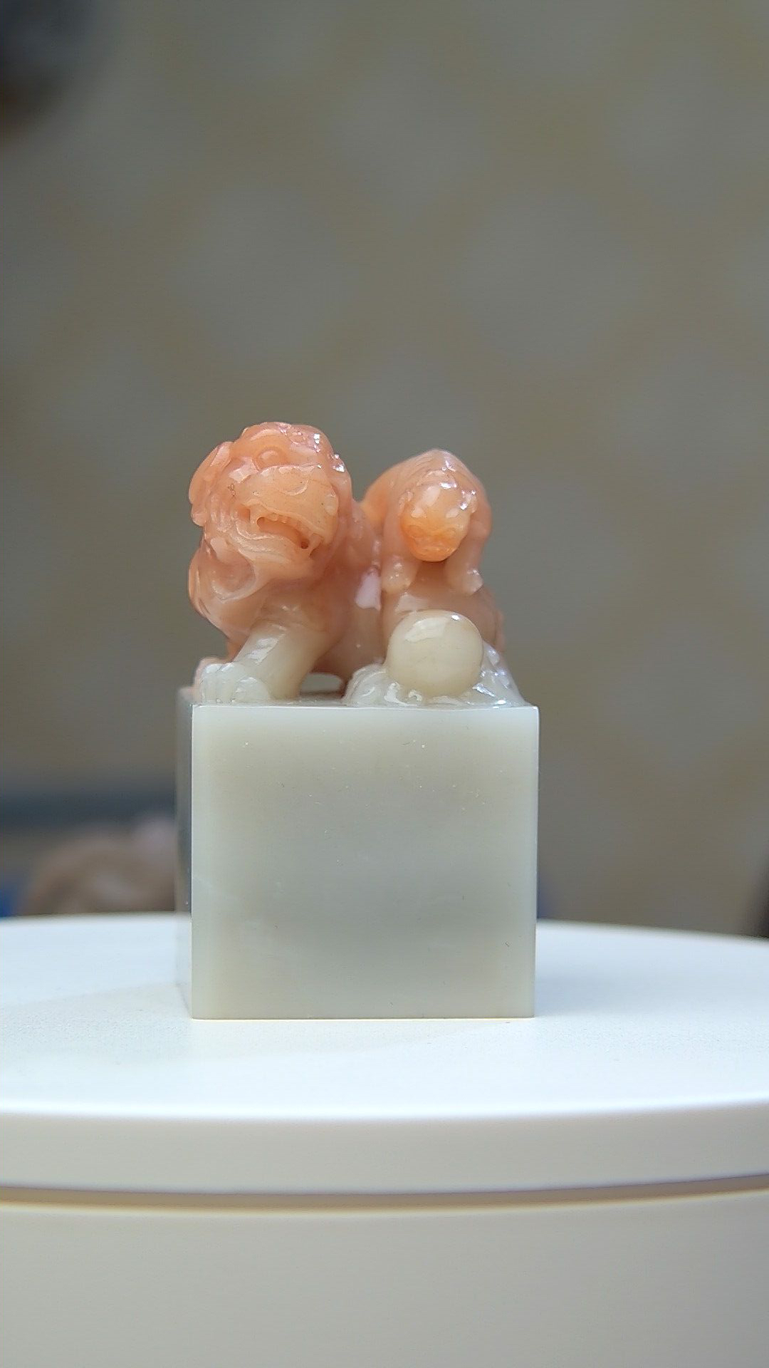 太狮少狮，寿山石印章