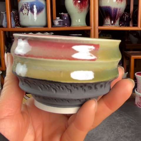 瓷片牛家钧窑牛自恒老师钧瓷杯