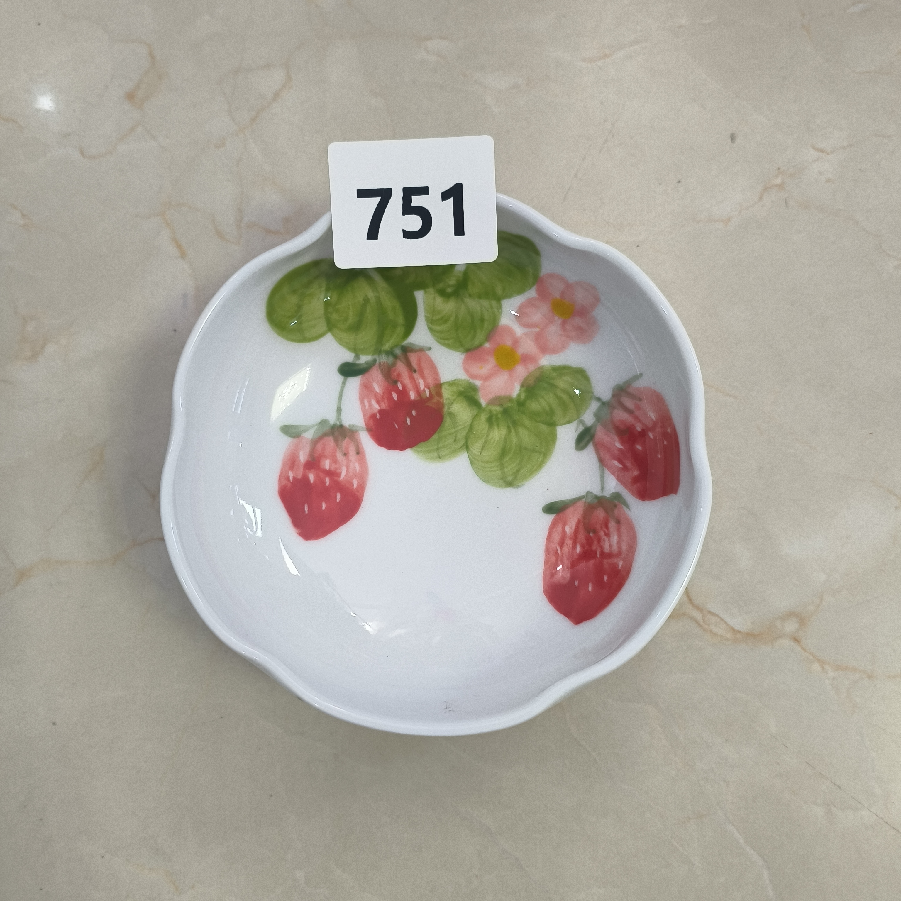 国韵瓷坊 草莓荷花碗 751