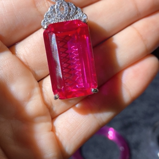 戒指银S925镶嵌红宝石