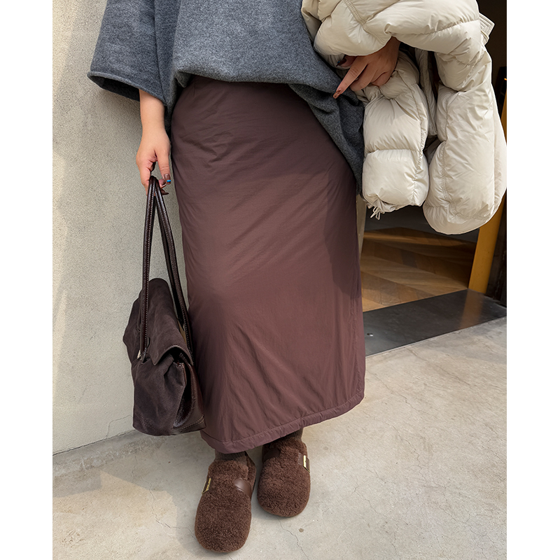 加绒半裙/胖mm大码 90白鸭绒 直筒半身裙