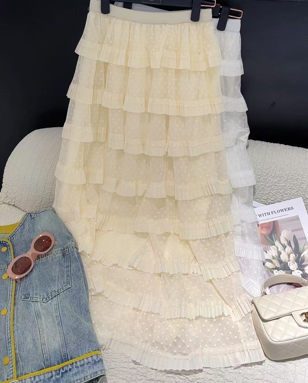 唐琪女装【在逃千金-J2638】设计款蛋糕半身裙