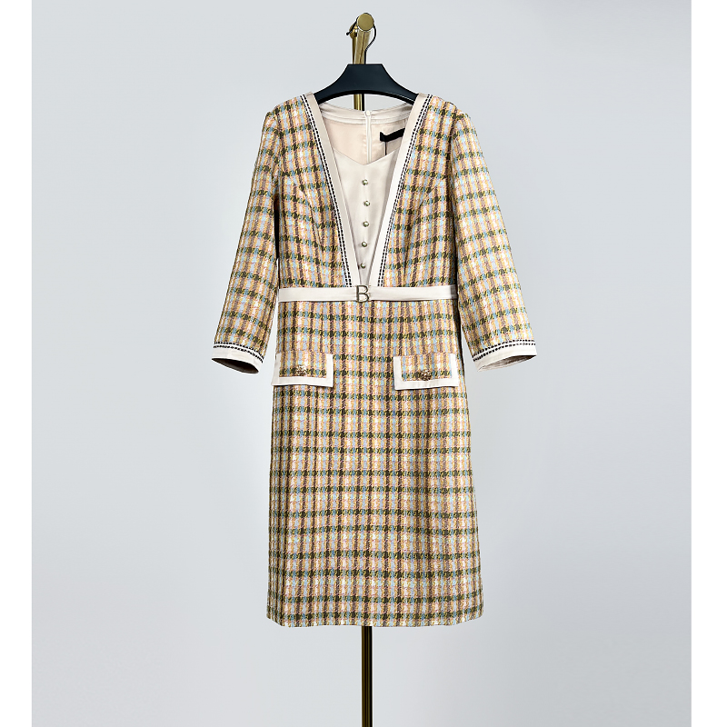  秋冬新款洋气时尚气质连衣裙 欧5062G