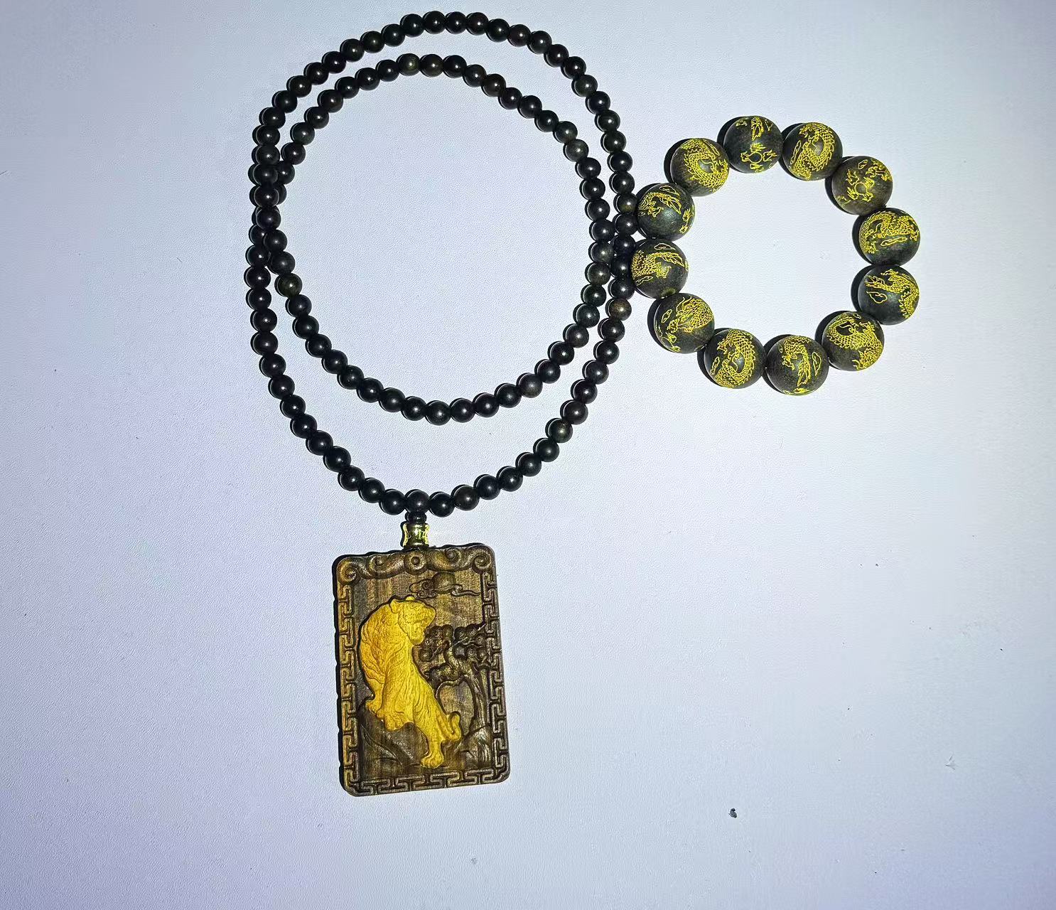 悠悠文玩精品海黄龙腾虎跃文玩套盒QL06(无礼盒)