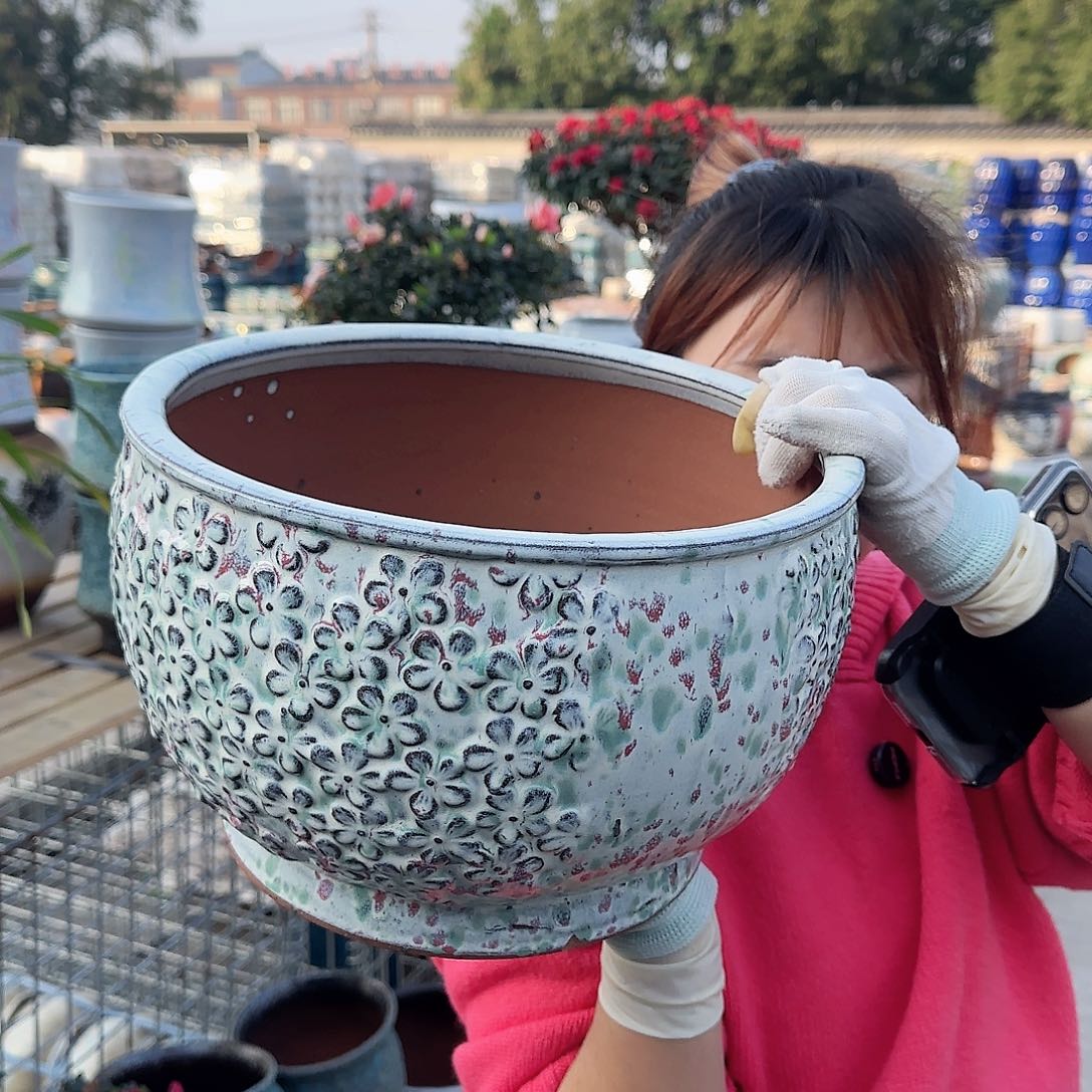 紫砂茶壶王嫂花盆1116-112高21口29