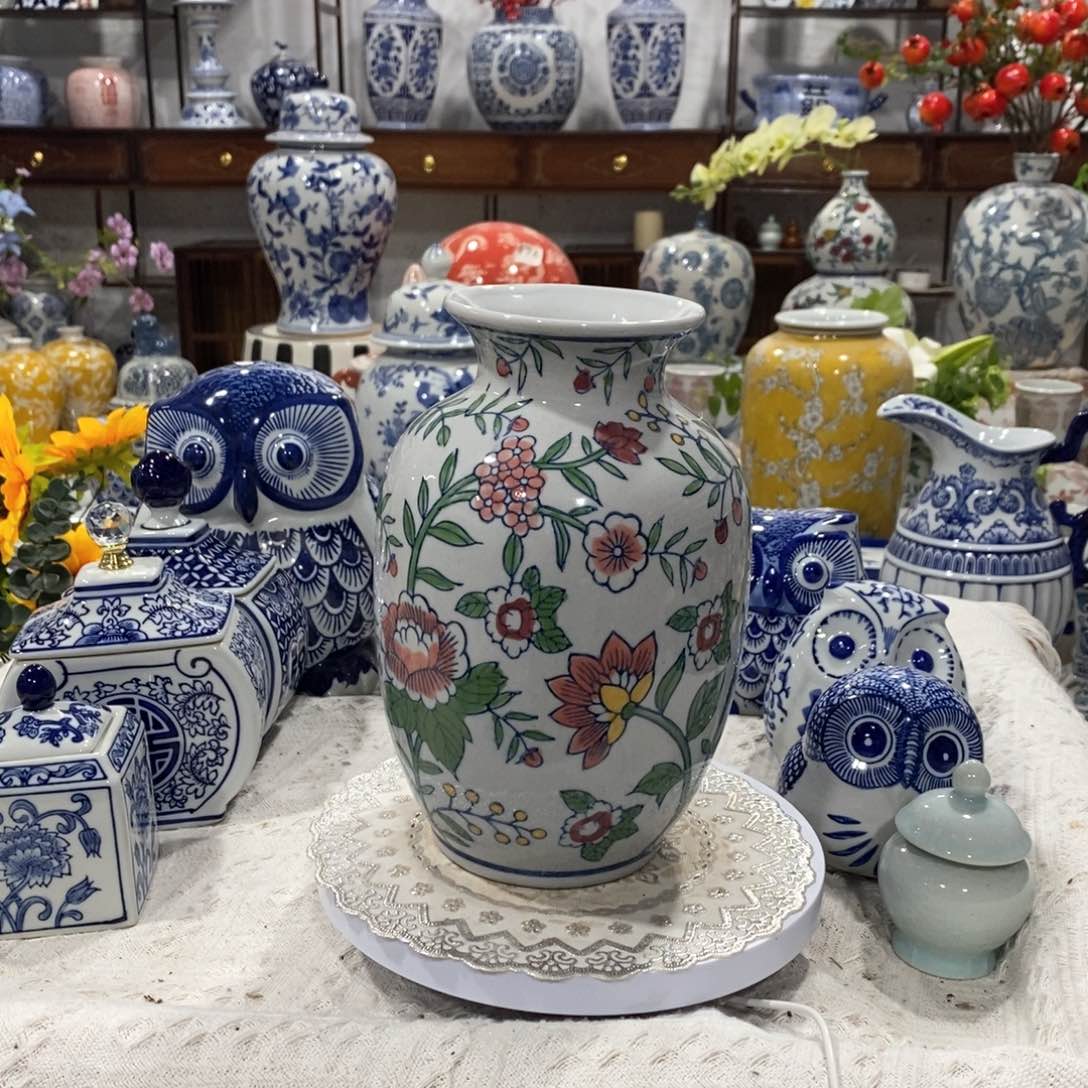 【闪购商品】摆件五彩桌面花瓶摆件～