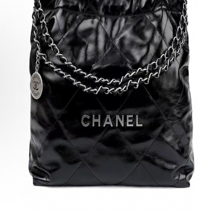 99新 Chanel/香奈儿 黑银22bag小号单肩包 芯