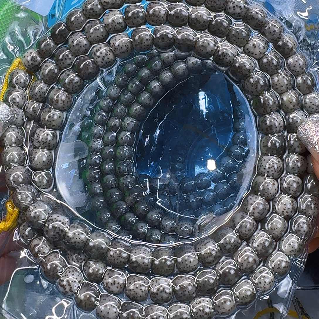 星月菩提手串107尽头卡姿兰黑灰星月菩提87桶108